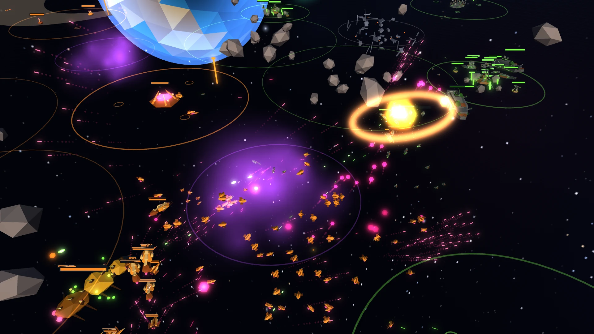 Tactical view of a Hive swarm crashing into Blight lines